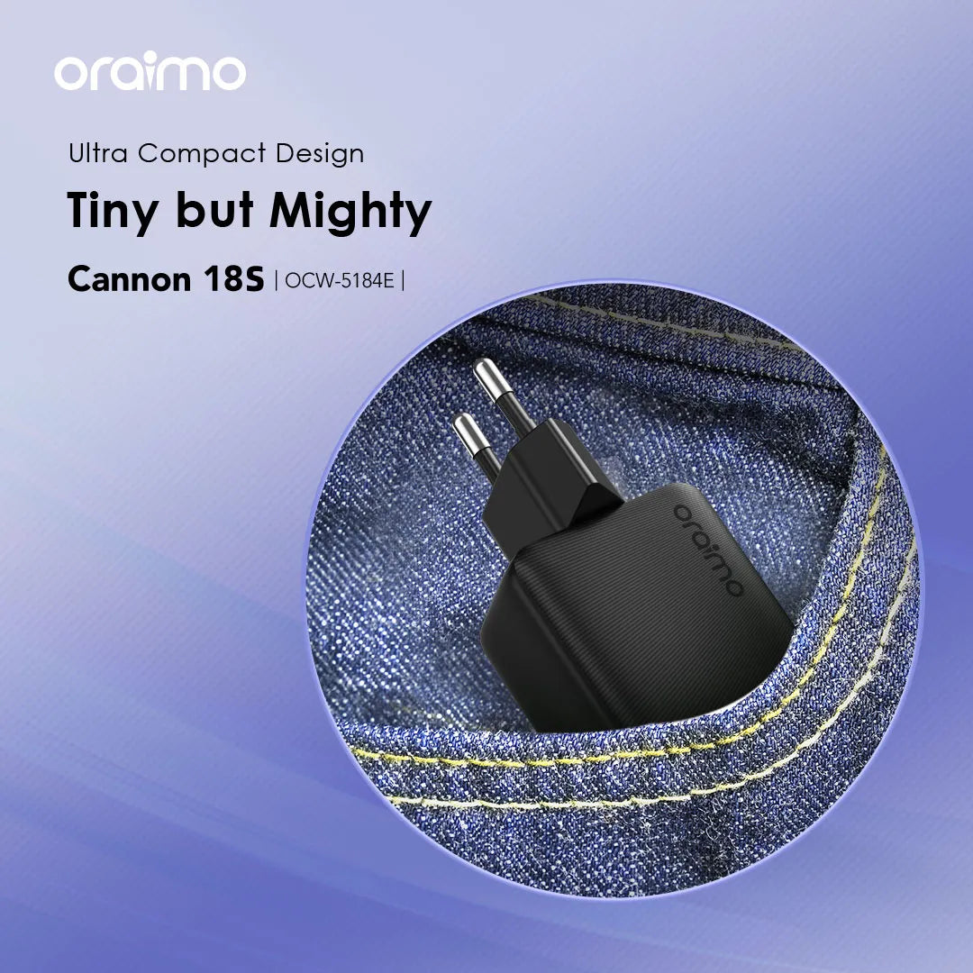 Oraimo Cannon 18S 18W Wall Charger + Usb - Lightning Black