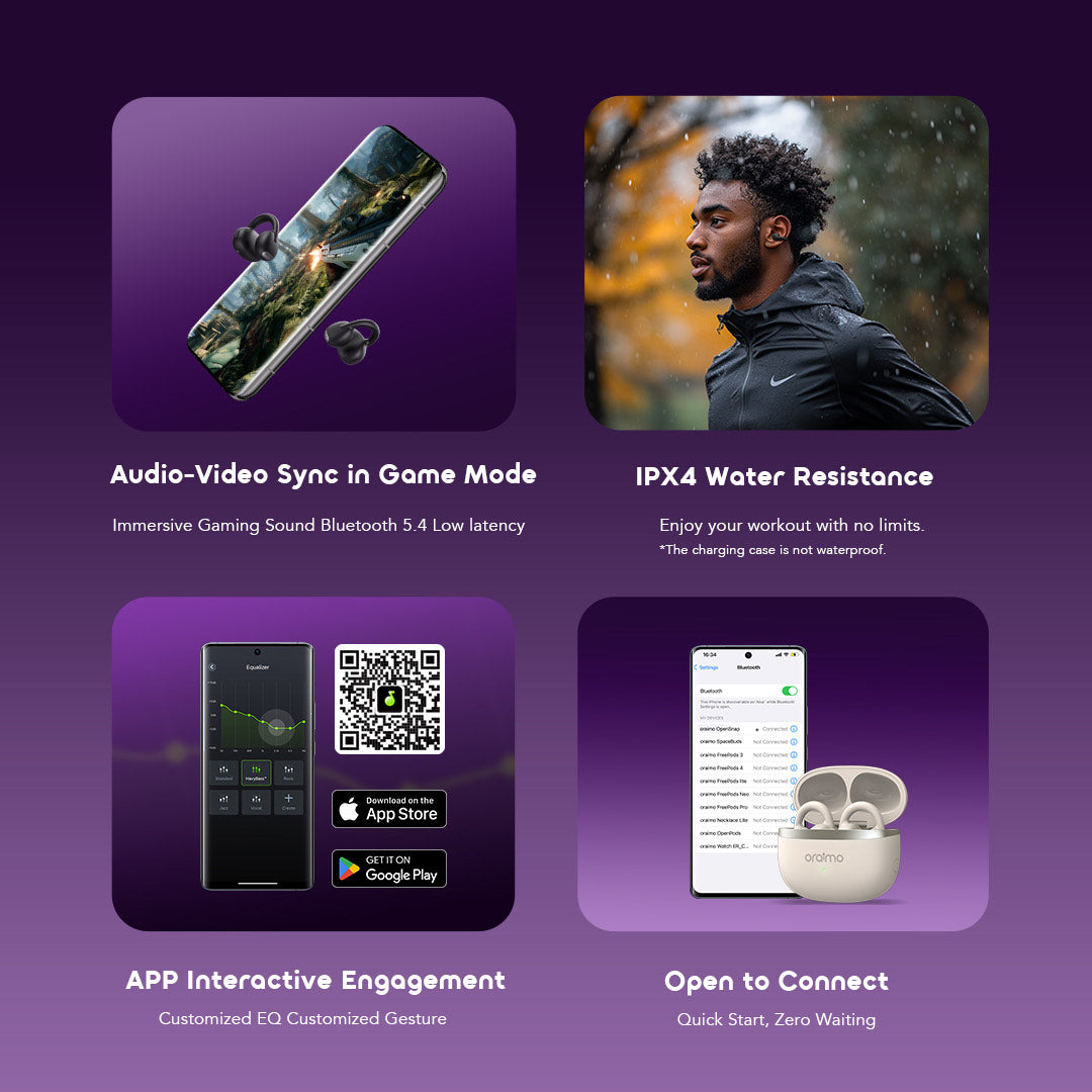 Oraimo OpenSnap – Open-Ear Fit, ENC Mic & 26h Battery