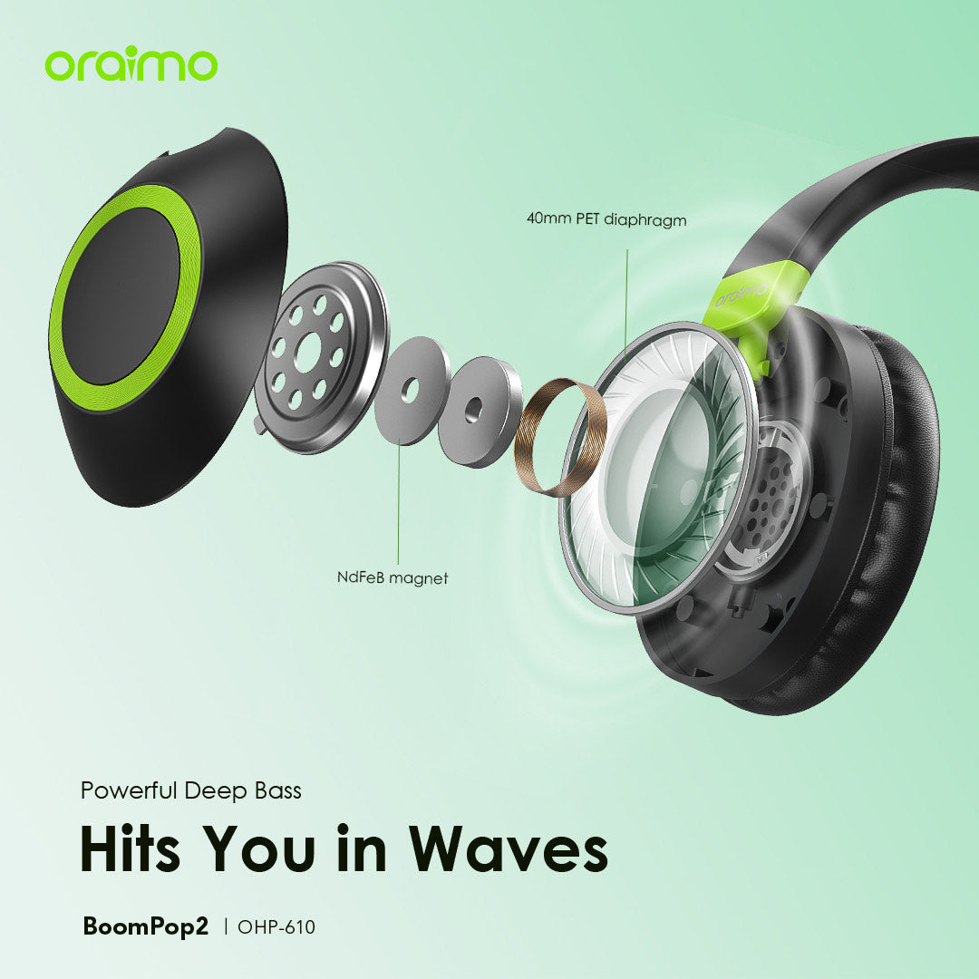 Oraimo BoomPop 2 – 60h Battery, Bass Boost, ENC Mic & Dual Connection