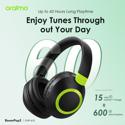 Oraimo BoomPop 2 – 60h Battery, Bass Boost, ENC Mic & Dual Connection
