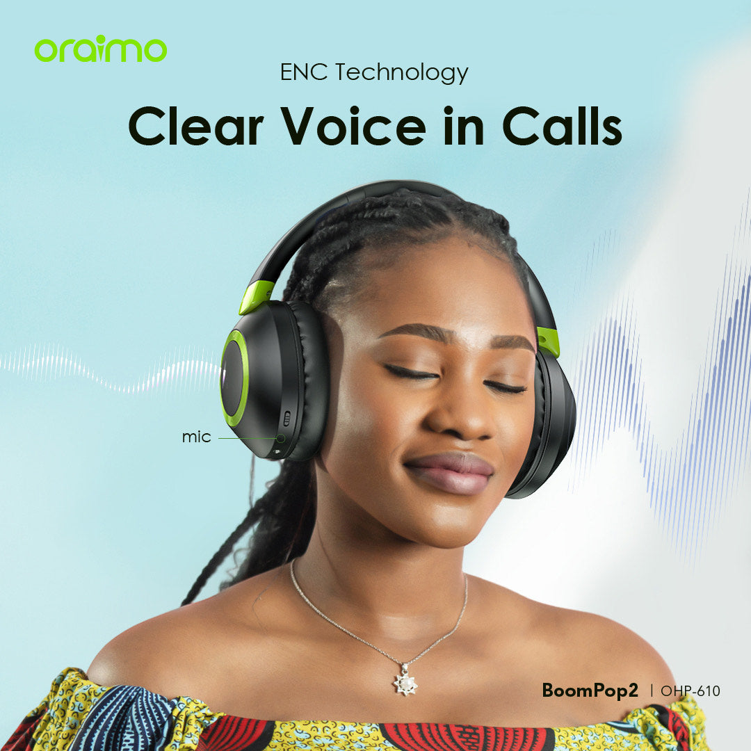Oraimo BoomPop 2 – 60h Battery, Bass Boost, ENC Mic & Dual Connection