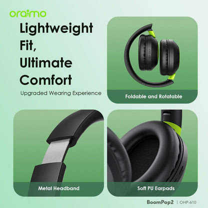 Oraimo BoomPop 2 – 60h Battery, Bass Boost, ENC Mic & Dual Connection