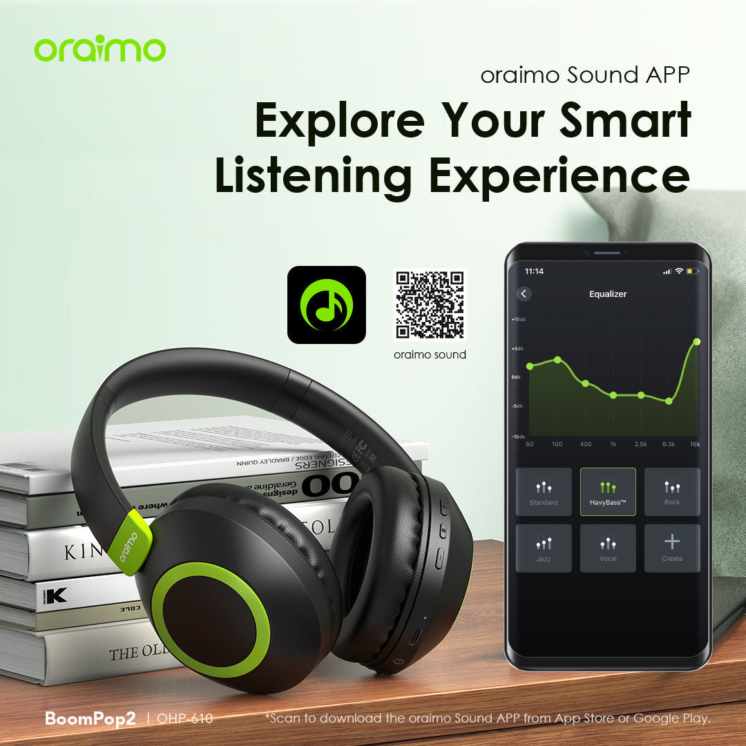 Oraimo BoomPop 2 – 60h Battery, Bass Boost, ENC Mic & Dual Connection