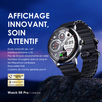 Watch 5R Pro – AMOLED with Bluetooth Calls & 32-Day Battery