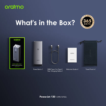 Oraimo PowerJet 130 – 130W 27600mAh, Laptop, Phones - Fast Charging