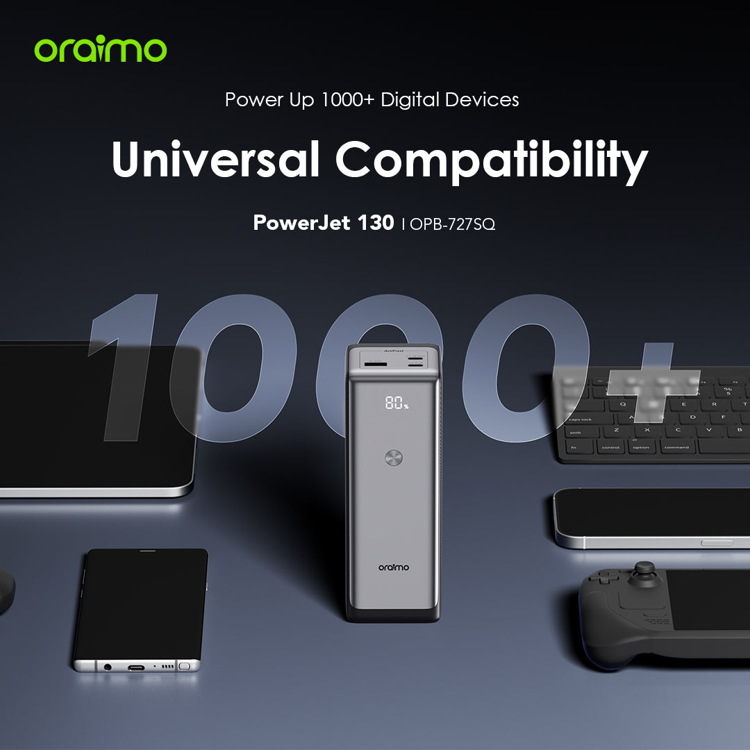 Oraimo PowerJet 130 – 130W 27600mAh, Laptop, Phones - Fast Charging