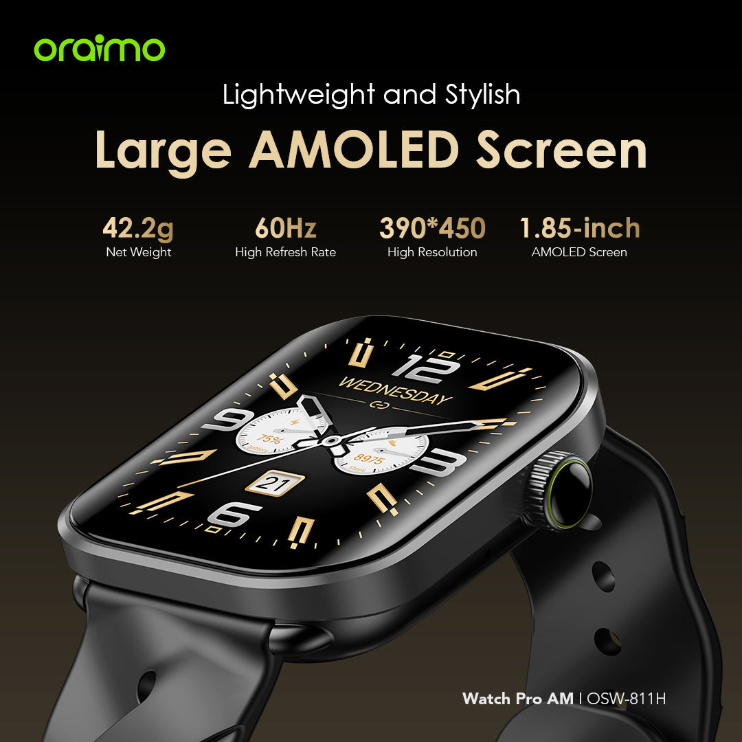 Watch Pro AM – 1.85" AMOLED, Bluetooth Calls, 14-Day Battery
