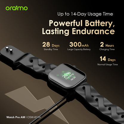 Watch Pro AM – 1.85" AMOLED, Bluetooth Calls, 14-Day Battery