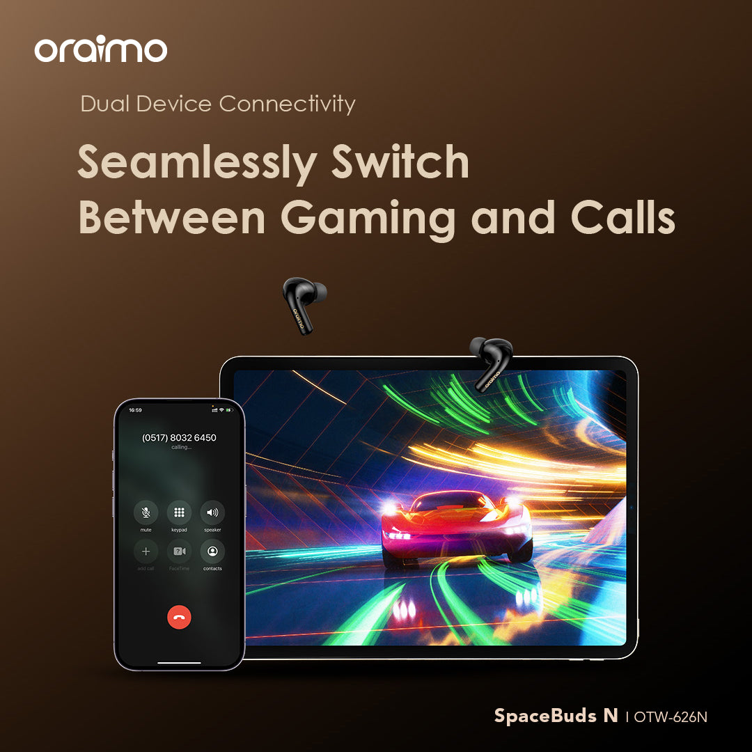 Oraimo SpaceBuds N – ANC, 38h Battery & Multi-Device Pairing
