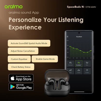 Oraimo SpaceBuds N – ANC, 38h Battery & Multi-Device Pairing
