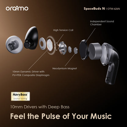 Oraimo SpaceBuds N – ANC, 38h Battery & Multi-Device Pairing