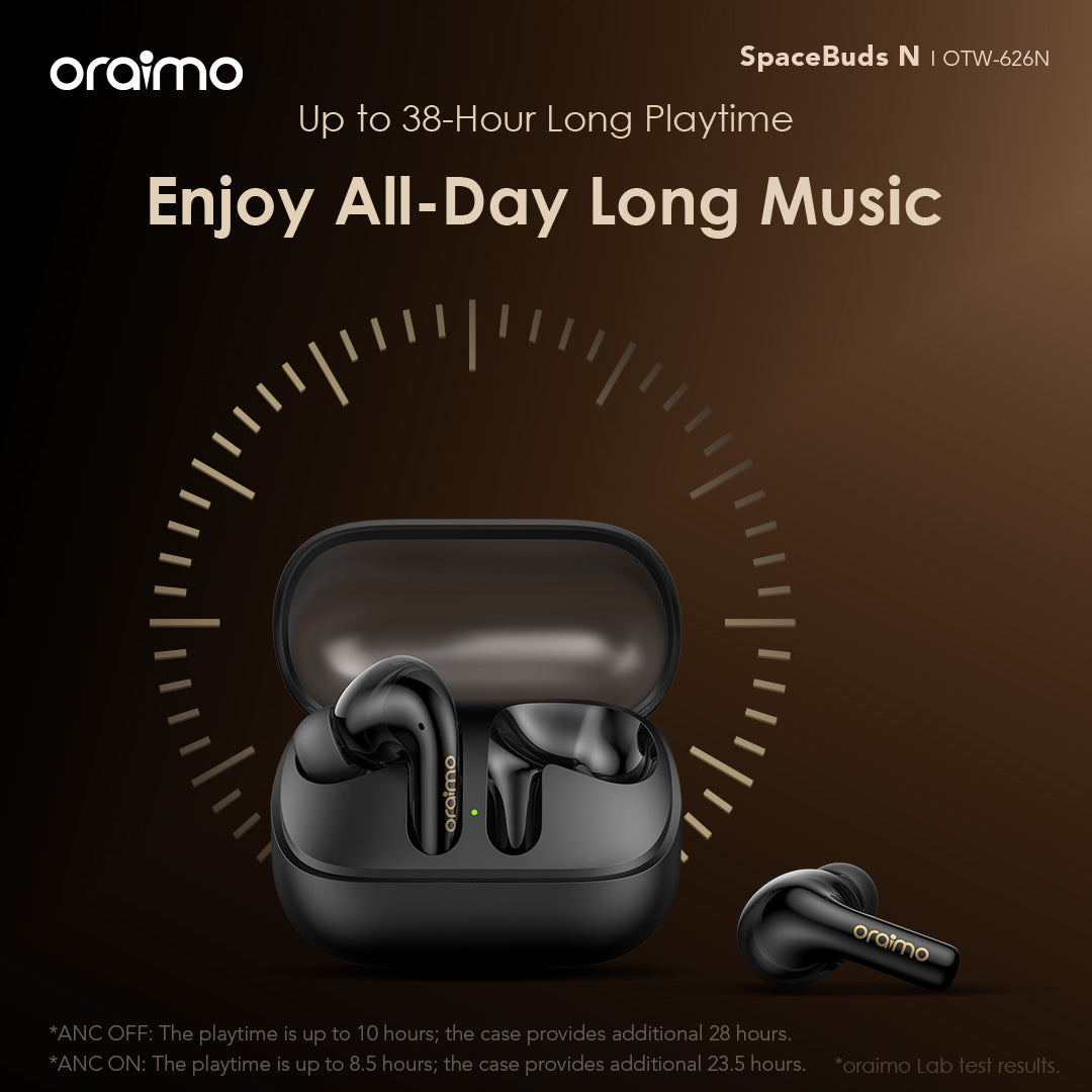 Oraimo SpaceBuds N – ANC, 38h Battery & Multi-Device Pairing