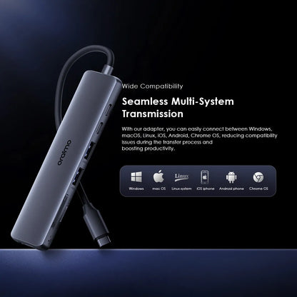 Oraimo PowerTrans Hub USB-C 7 in 1 Multifunctional Adapter Docking Station