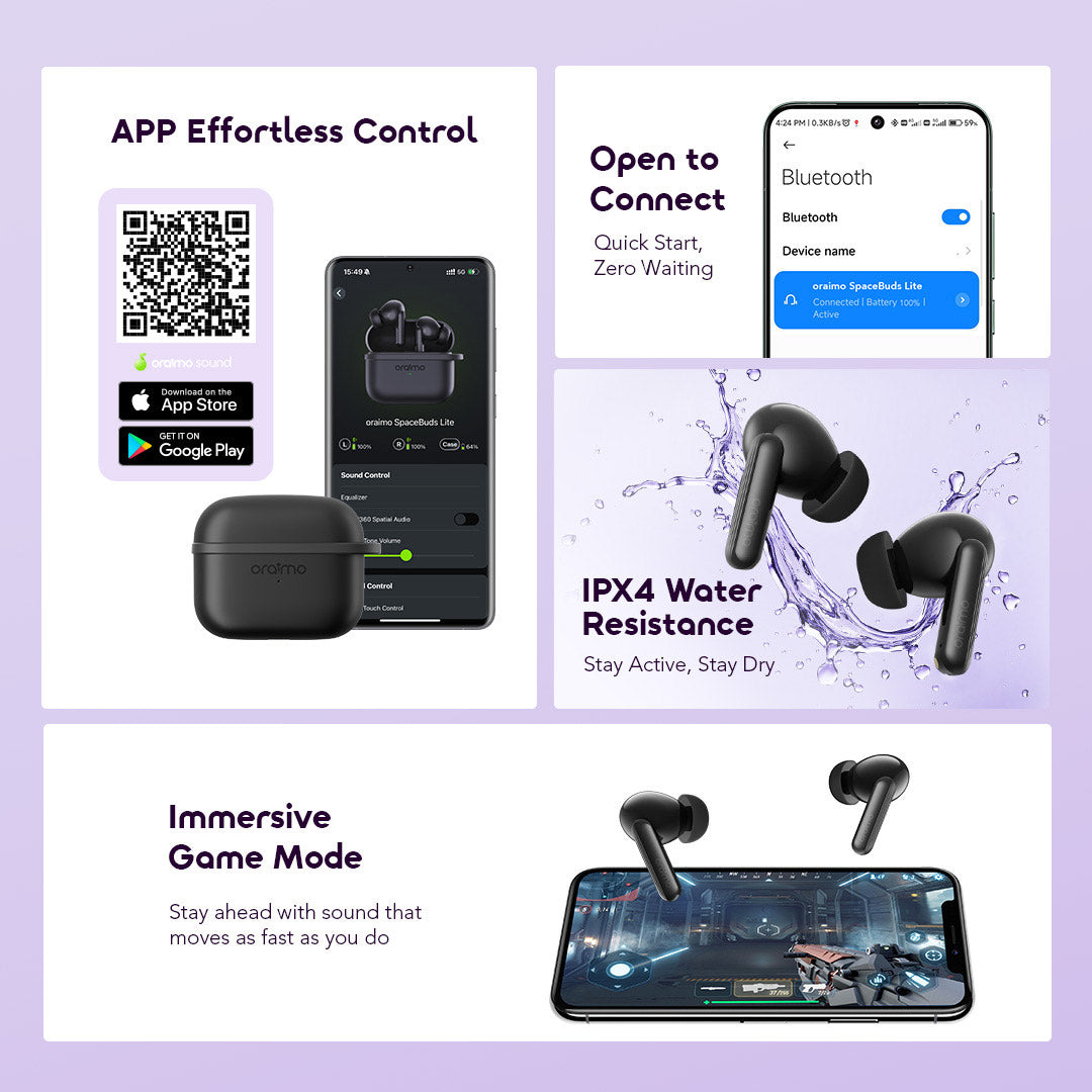 Oraimo SpaceBuds Lite – 40h Playtime, ENC Calls & Powerful Bass