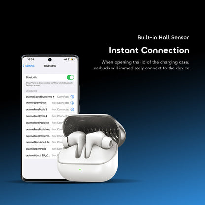 Oraimo SpaceBuds Neo+, ANC, 30h Playtime & Sound360™ Spatial Audio