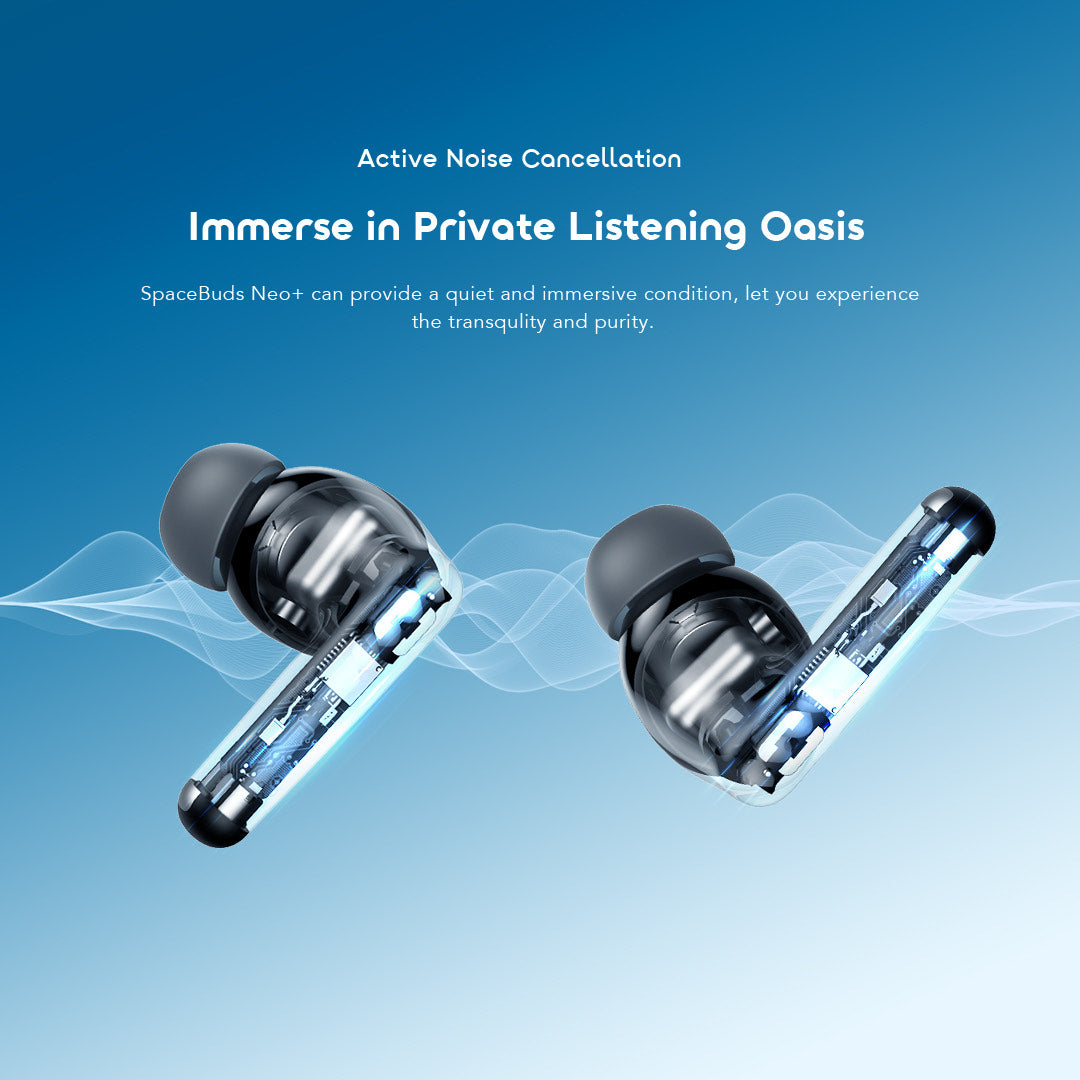 Oraimo SpaceBuds Neo+, ANC, 30h Playtime & Sound360™ Spatial Audio