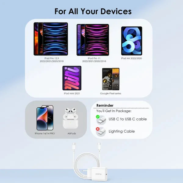 Oraimo PowerCube 20 OCW-E106S-CC54 – Chargeur USB Type-C 20W Compact & Rapide