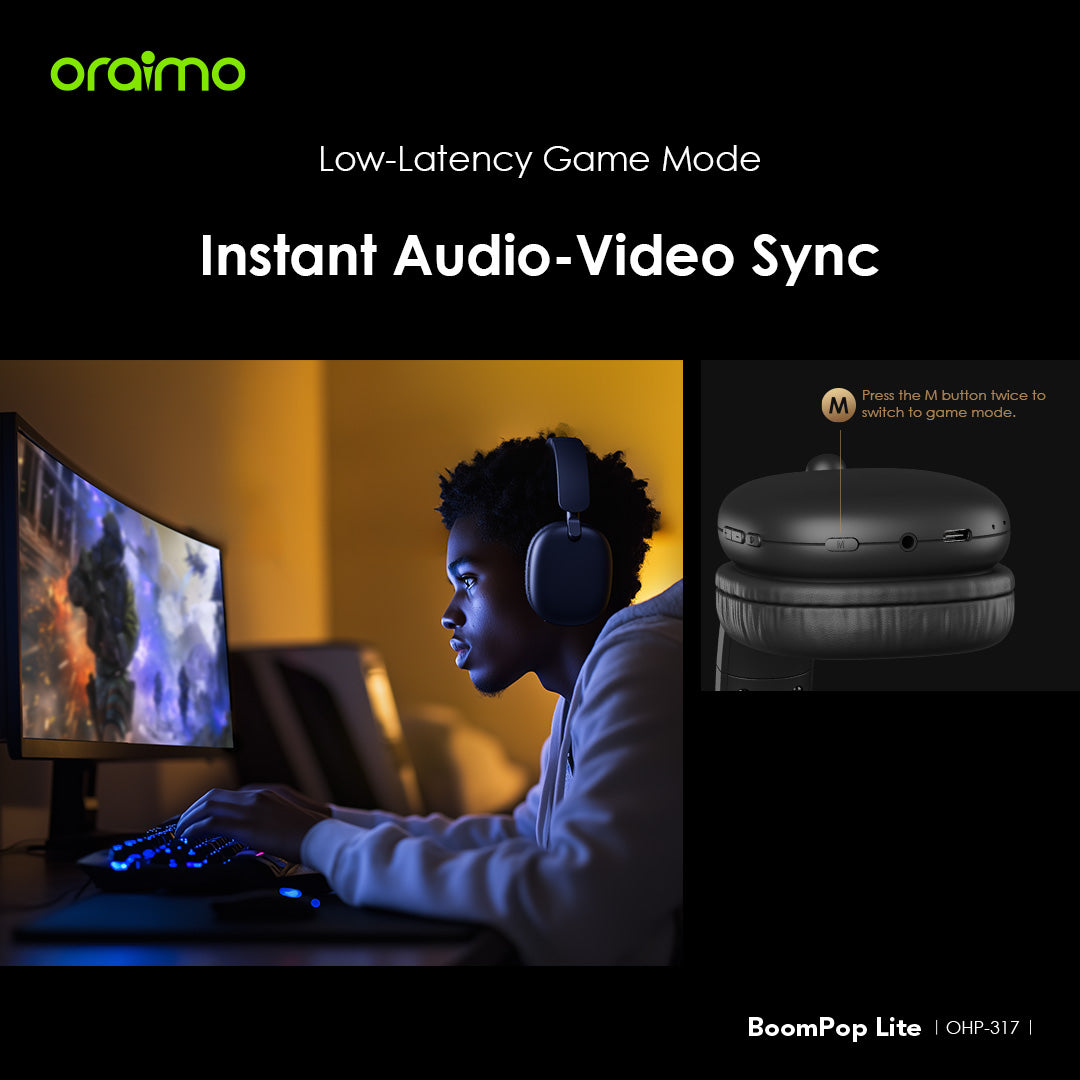 Oraimo BoomPop Lite – 65h Battery, ENC Mic & Gaming Mode