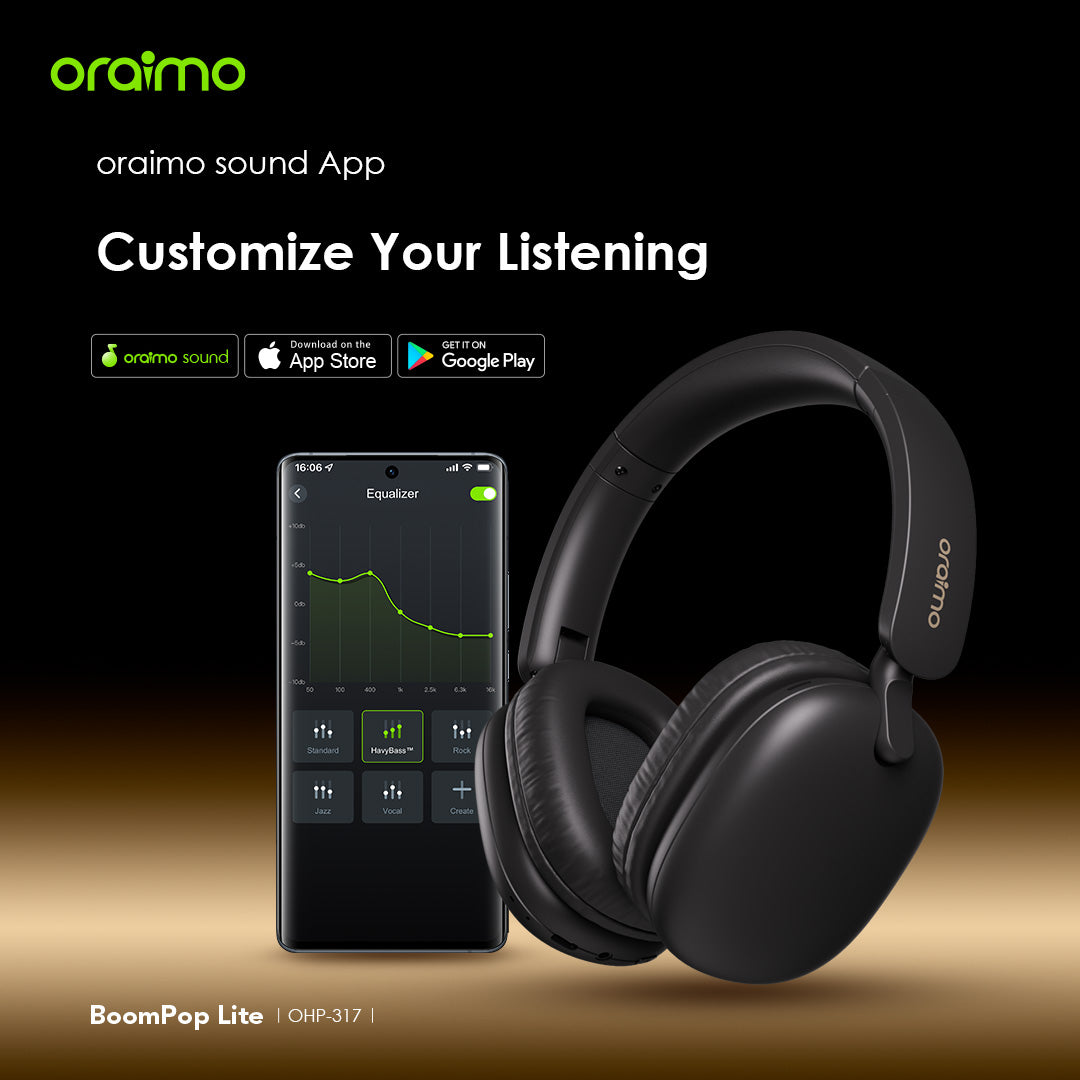 Oraimo BoomPop Lite – 65h Battery, ENC Mic & Gaming Mode