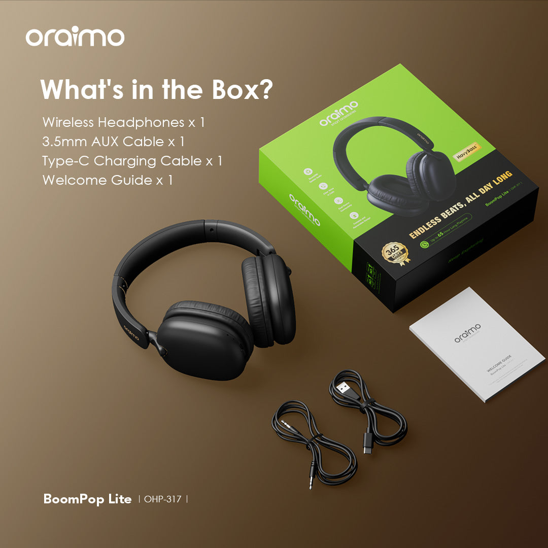 Oraimo BoomPop Lite – 65h Battery, ENC Mic & Gaming Mode