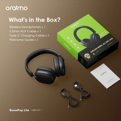 Oraimo BoomPop Lite – 65h Battery, ENC Mic & Gaming Mode