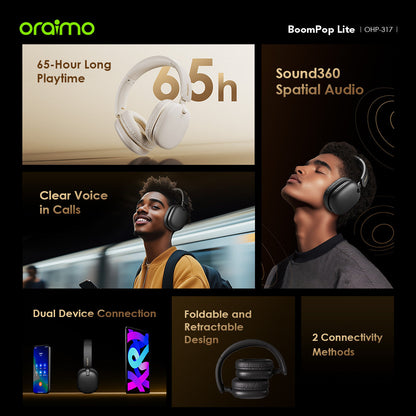 Oraimo BoomPop Lite – 65h Battery, ENC Mic & Gaming Mode