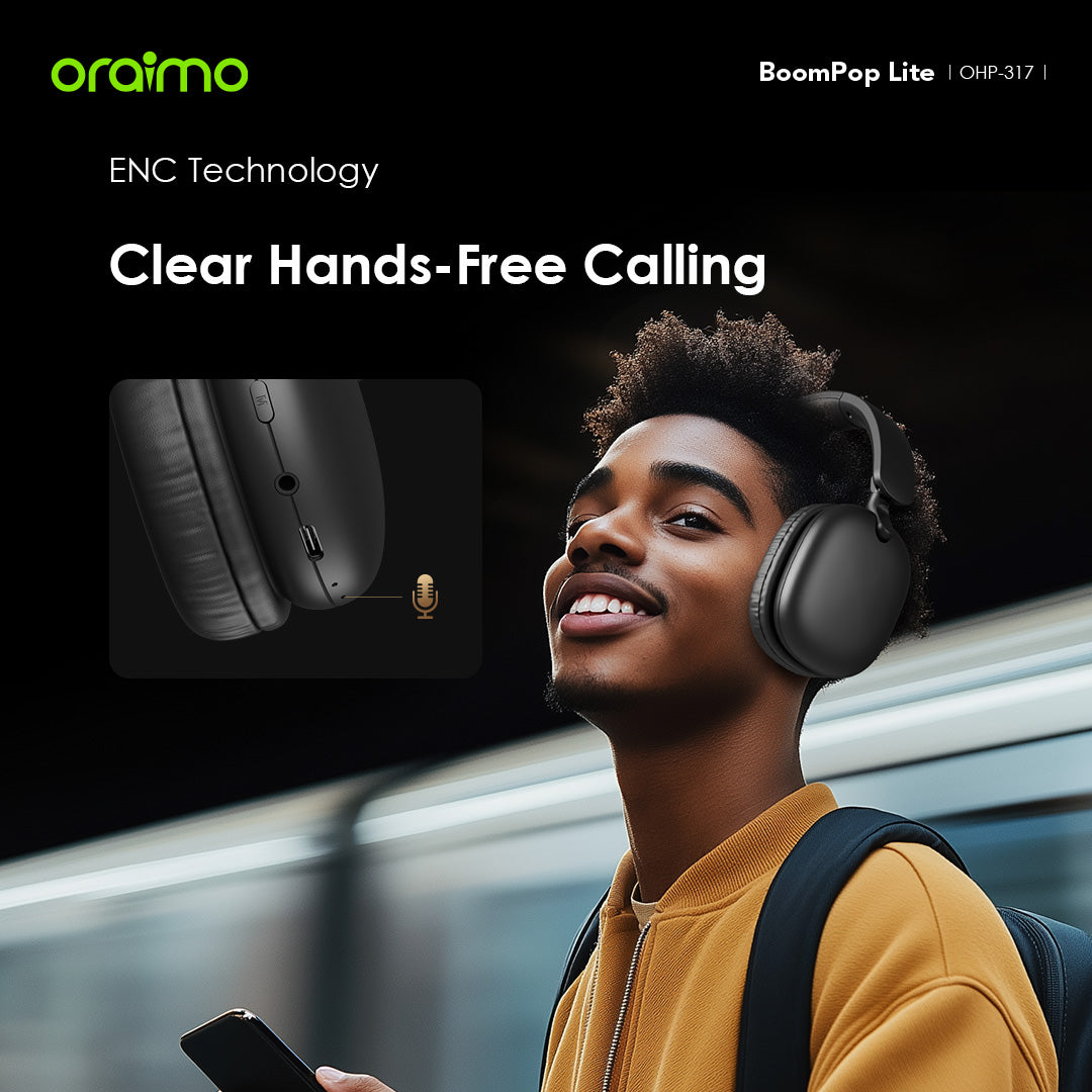 Oraimo BoomPop Lite – 65h Battery, ENC Mic & Gaming Mode