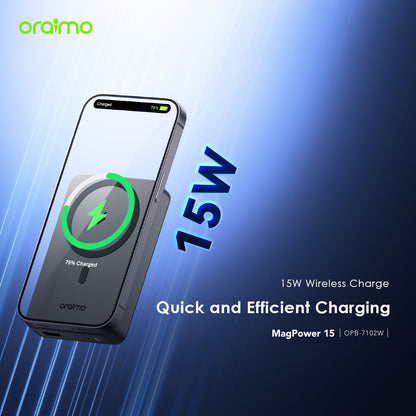 Oraimo MagPower 15 – Magnetic 10000mAh Power Bank with 15W Wireless & 22.5W Wired Charging