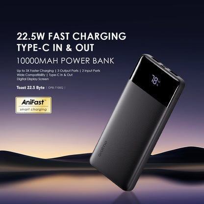 Oraimo Toast 22.5 – 10.000mAh  with 22.5W Fast Charging & LED Display