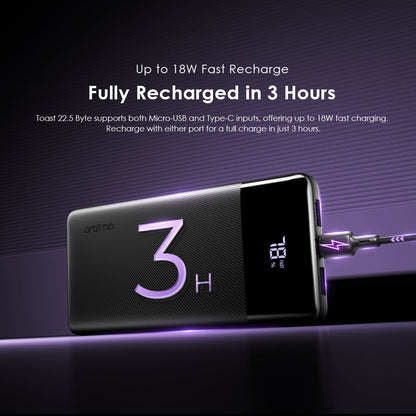 Oraimo Toast 22.5 – 10.000mAh  with 22.5W Fast Charging & LED Display