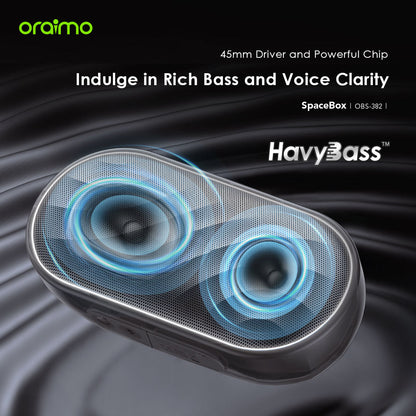 Oraimo SpaceBox – Bluetooth Speaker with Bass Boost, LED Light & 30h Battery