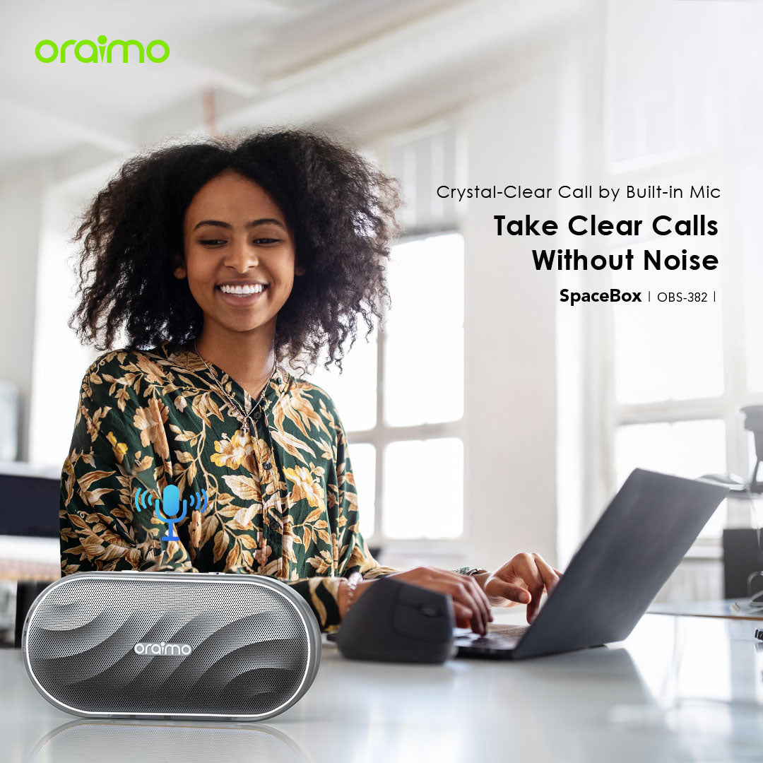 Oraimo SpaceBox – Bluetooth Speaker with Bass Boost, LED Light & 30h Battery