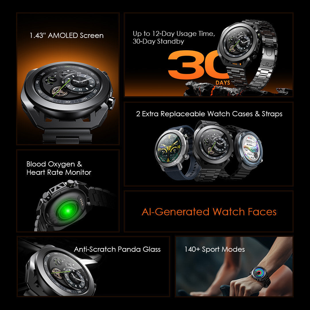 Watch Pro X – 1.43" AMOLED, 30-Day Battery & Premium Craft Design